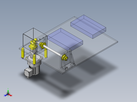 输送机驱动部位直角配置机构正等轴测缩略图