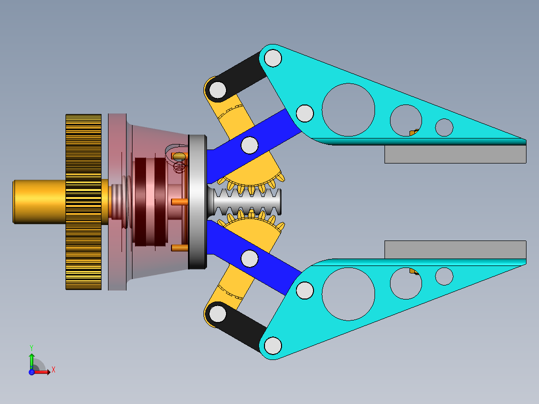 pince-robot夹持机械爪3D数模图纸 Solidworks设计前视图