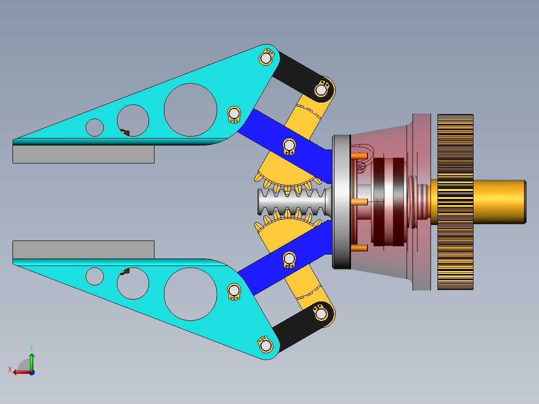 pince-robot夹持机械爪3D数模图纸 Solidworks设计后视图