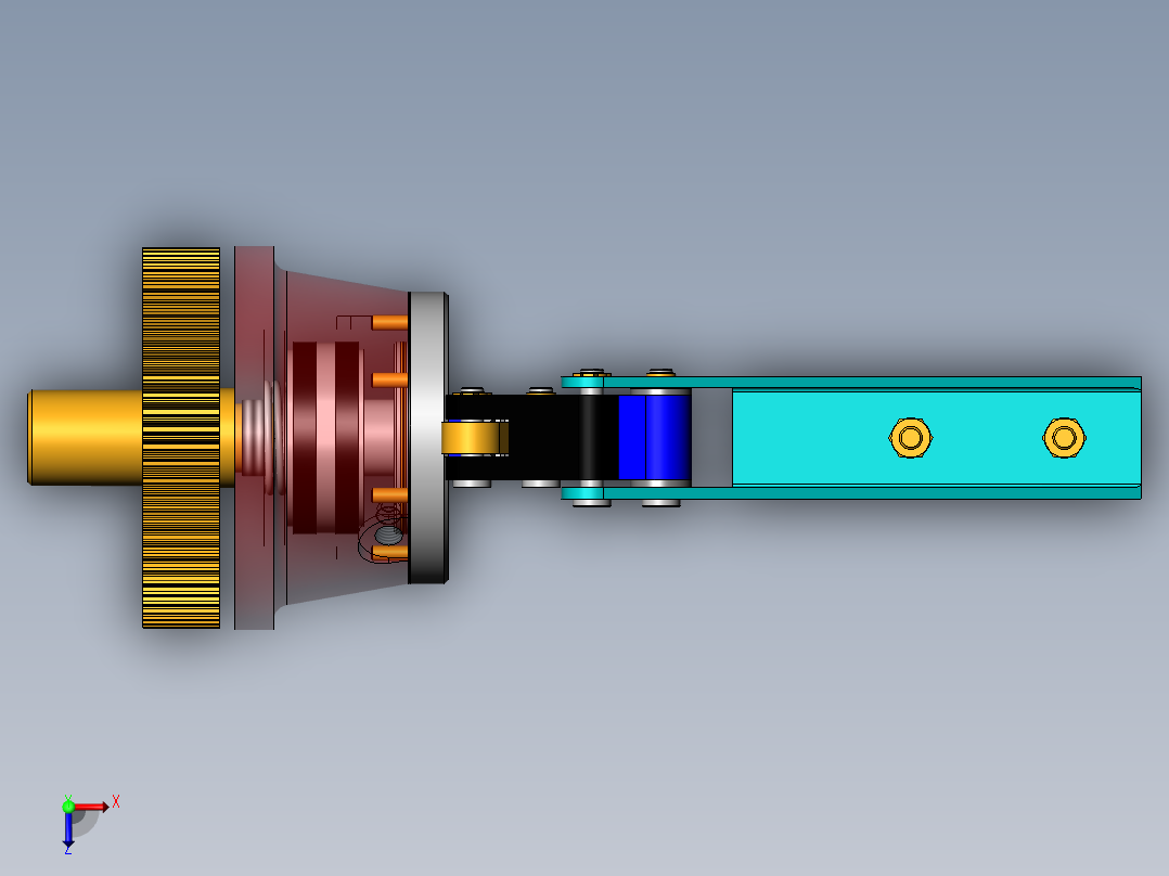 pince-robot夹持机械爪3D数模图纸 Solidworks设计俯视图