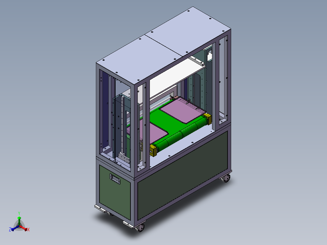 升降输送线周转机sw16正等轴测图