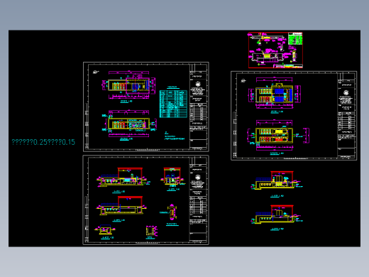 5套 消毒池平面剖面设计CAD图纸接触消毒池三视图设计cad二张图