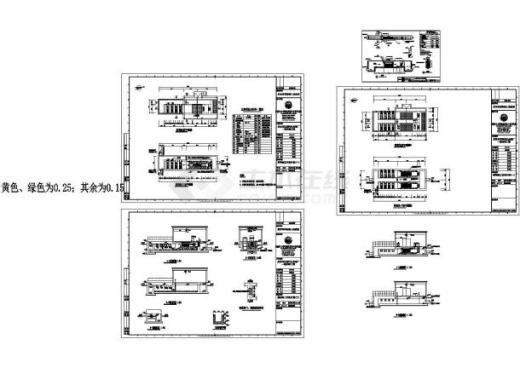 5套 消毒池平面剖面设计CAD图纸接触消毒池三视图设计cad二张图缩略图