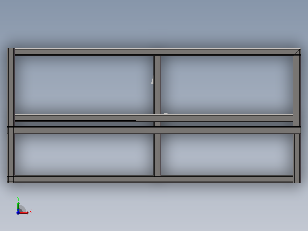 电工工作台框架3D模型前视图