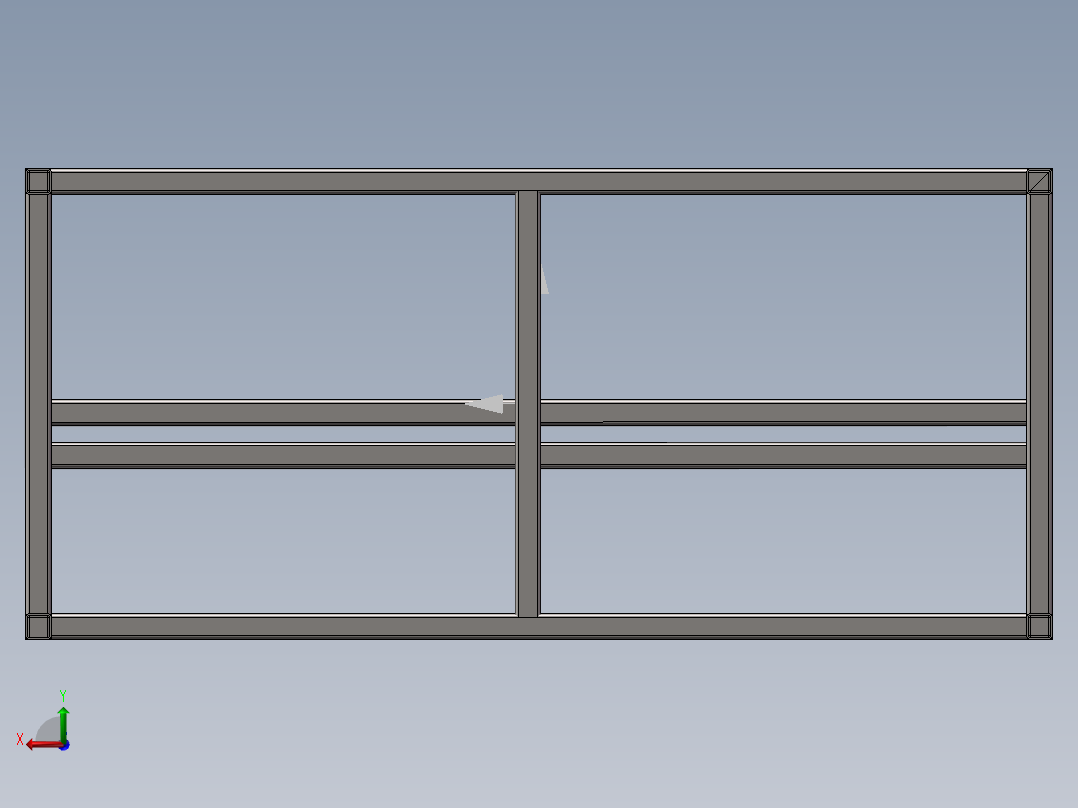 电工工作台框架3D模型后视图