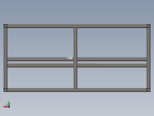 电工工作台框架3D模型后视缩略图
