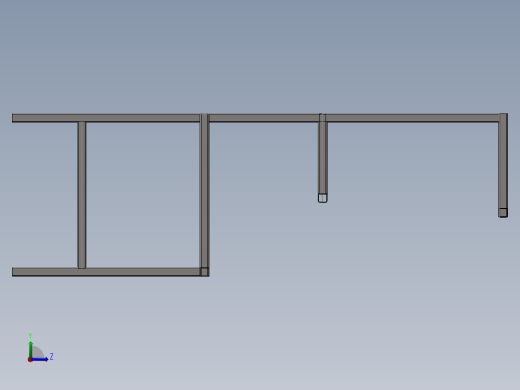 电工工作台框架3D模型左视缩略图