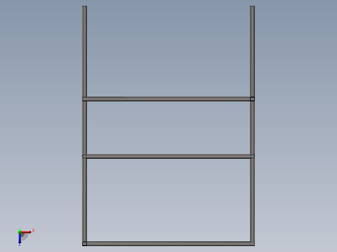 电工工作台框架3D模型俯视图