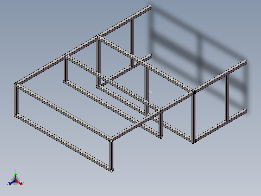 电工工作台框架3D模型正等轴测图