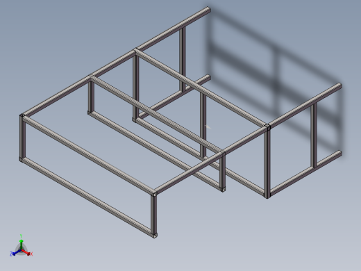 电工工作台框架3D模型正等轴测缩略图
