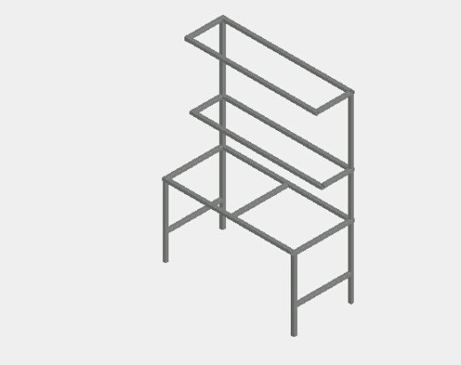 电工工作台框架3D模型缩略图