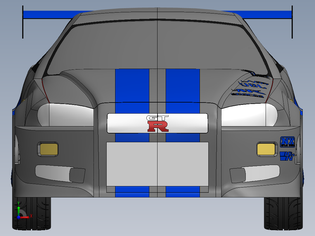 solidworks 日产Skyline GT-R R34跑车前视图