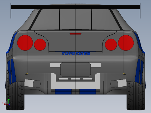 solidworks 日产Skyline GT-R R34跑车后视缩略图