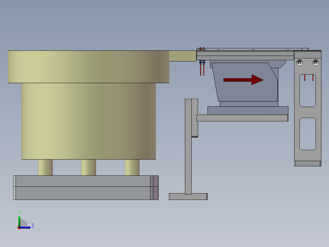 铅帽上盖振盘送料结构图左视图