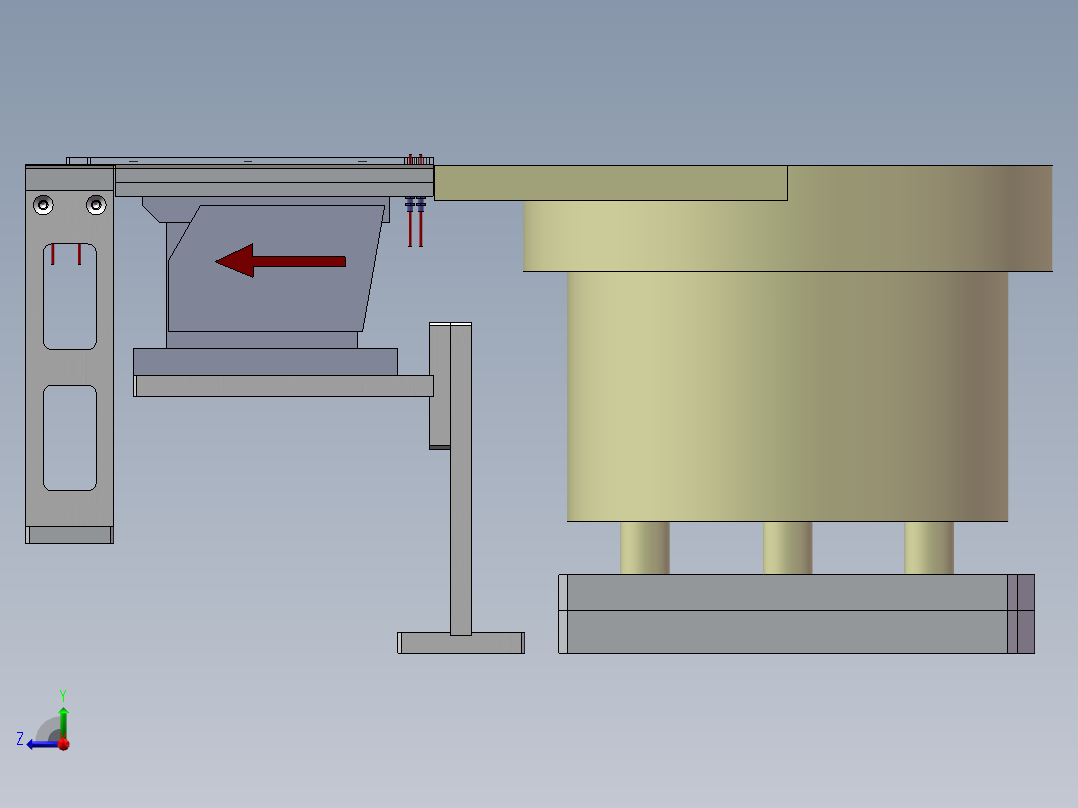 铅帽上盖振盘送料结构图右视图