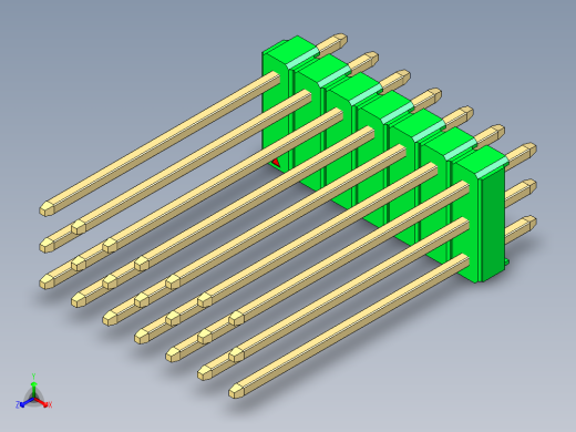 彩色公头100mil（2.54mm）系列-DS1021_green_3x07p_100mil_Type19_rev1.0