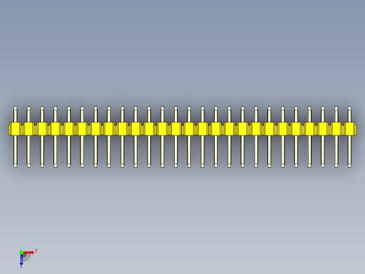 彩色公头100mil（2.54mm）系列-DS1021_yellow_1x26p_100mil_Type1_rev1.0俯视缩略图