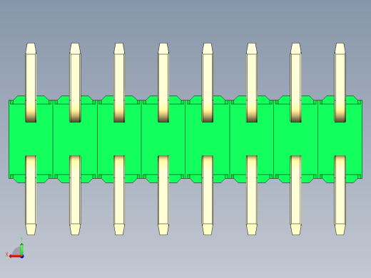 彩色公排针 100mil 2.54mm 系列-DS1022_green_16p_100mil_TypeSMT_rev1.0后视缩略图