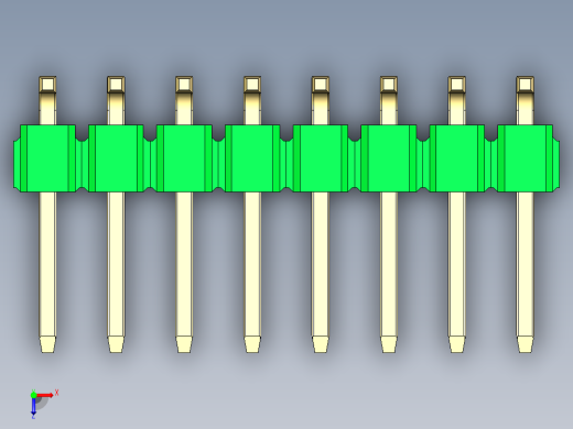 彩色公排针 100mil 2.54mm 系列-DS1022_green_16p_100mil_TypeSMT_rev1.0俯视缩略图