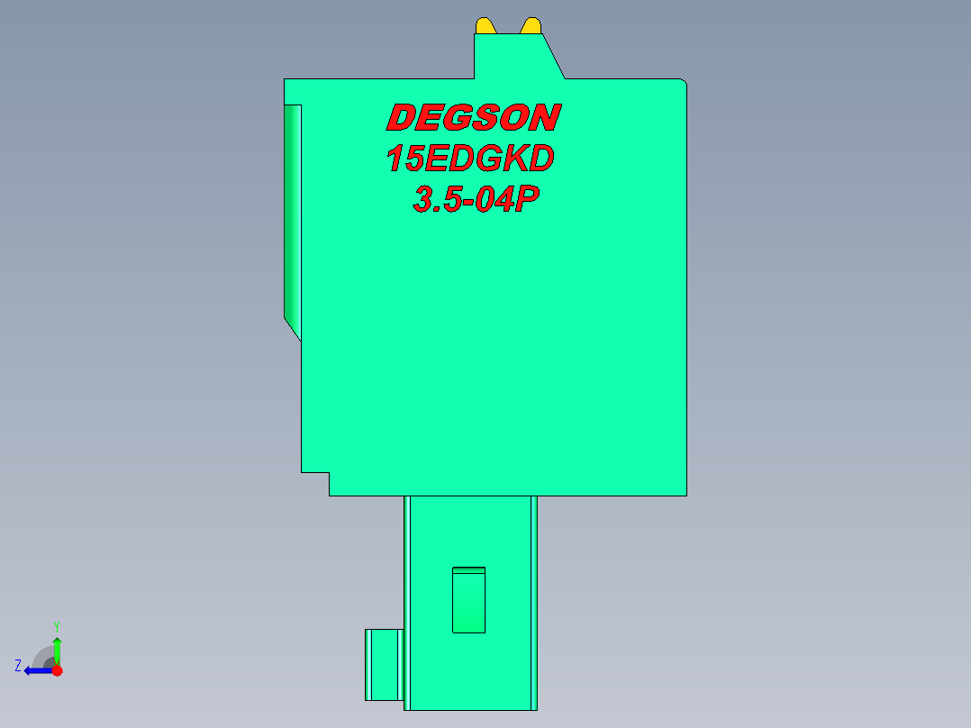 DEGSON 15EDG 系列 3.5mm 插拔式接线端子 FullPack-15EDGKD-3.5-04P-14-00AH右视图