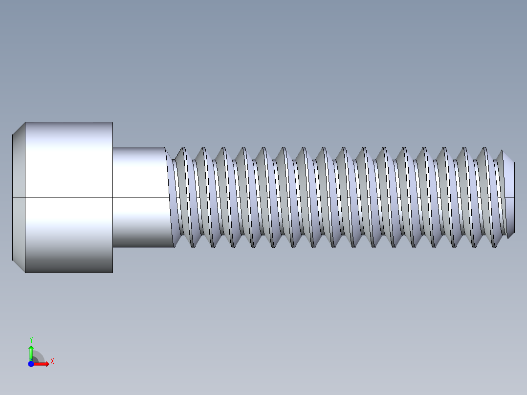 粗螺纹 SHCS 螺钉-SHCS 0.25x20x1.STEP前视图