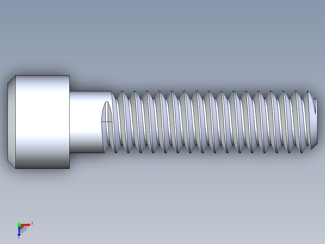 粗螺纹 SHCS 螺钉-SHCS 0.25x20x1.STEP俯视图