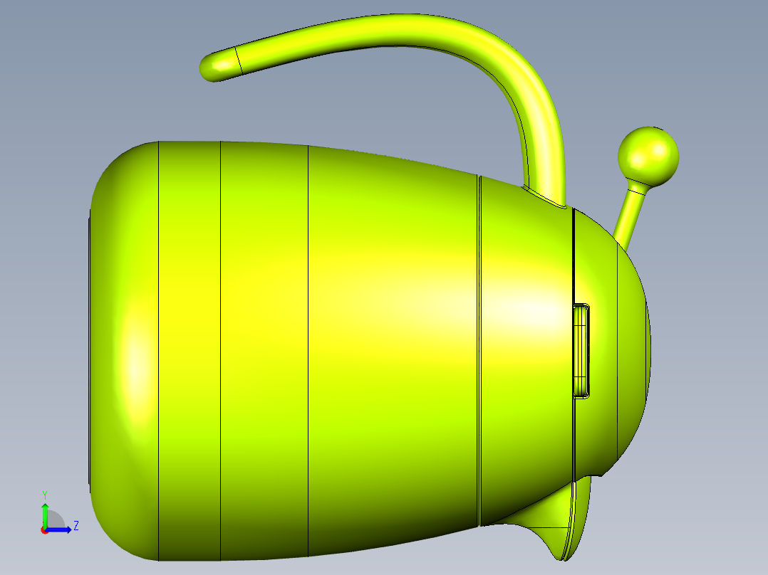 企鹅形状茶壶左视图
