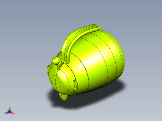 企鹅形状茶壶正等轴测缩略图