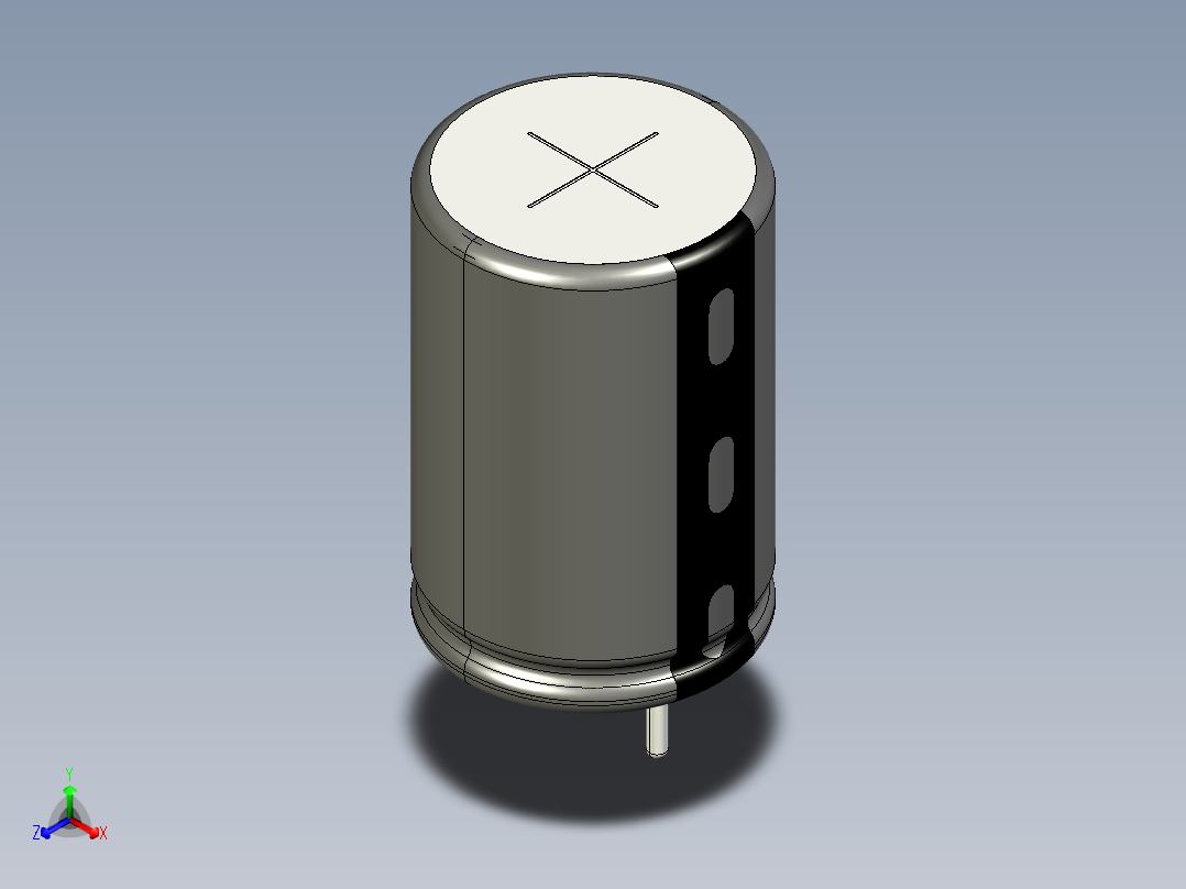 铝电解电容器径向，罐，直径10毫米-高15毫米，引线间距5毫米主视图
