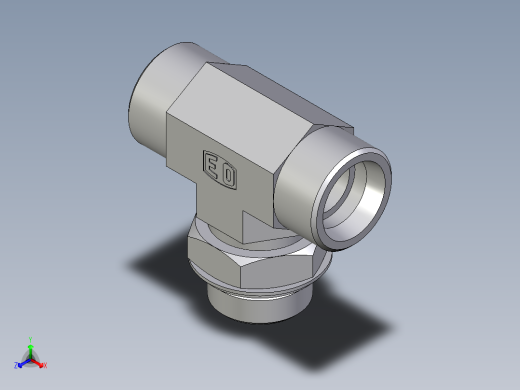 卡套式工业通用硬管接头EO_Adjustable_locknut_branch_tee_TEE25SROMDCF