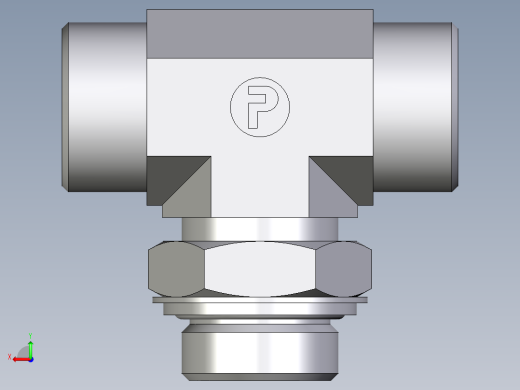 卡套式工业通用硬管接头EO_Adjustable_locknut_branch_tee_TEE25SROMDCF后视缩略图