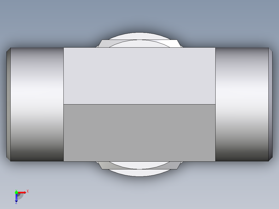 卡套式工业通用硬管接头EO_Adjustable_locknut_branch_tee_TEE25SROMDCF俯视图