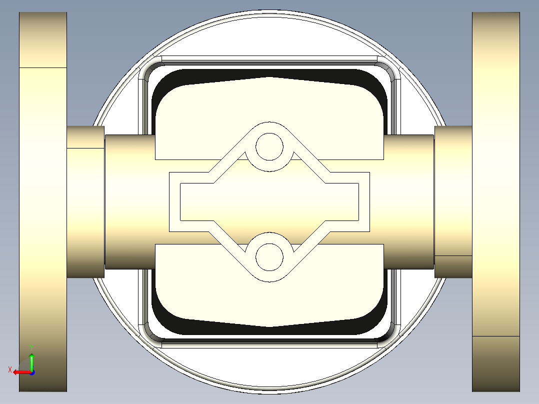 5DKMOMCP NC 气动隔膜阀，常闭，固定法兰钻孔PN10 16。面对面根据EN 558-1 PP-H后视图