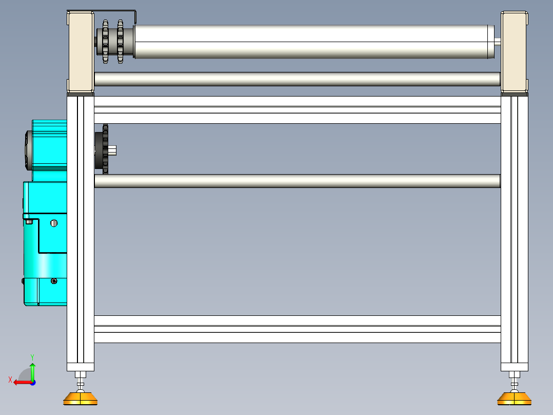 LE-链条传动滚筒输送线后视图