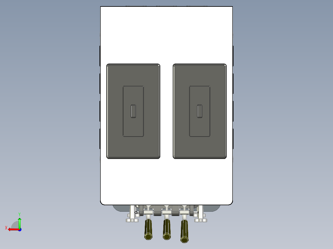 商用立式冰淇淋机三维模型后视图