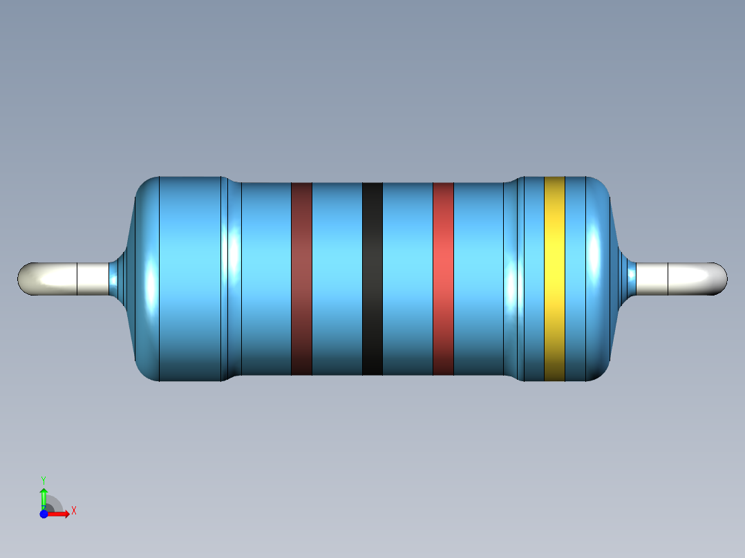 无源元件封装-RES-1W-H-MF前视图