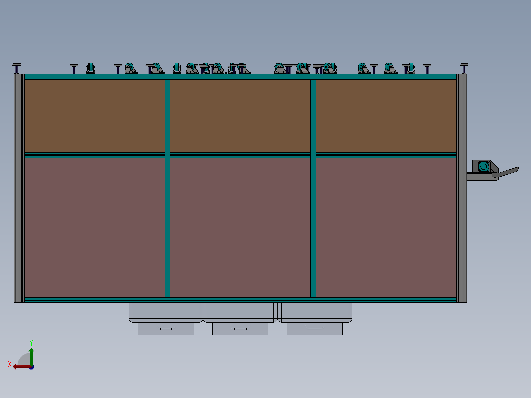 【1517】全自动手机贴膜机SW设计后视图