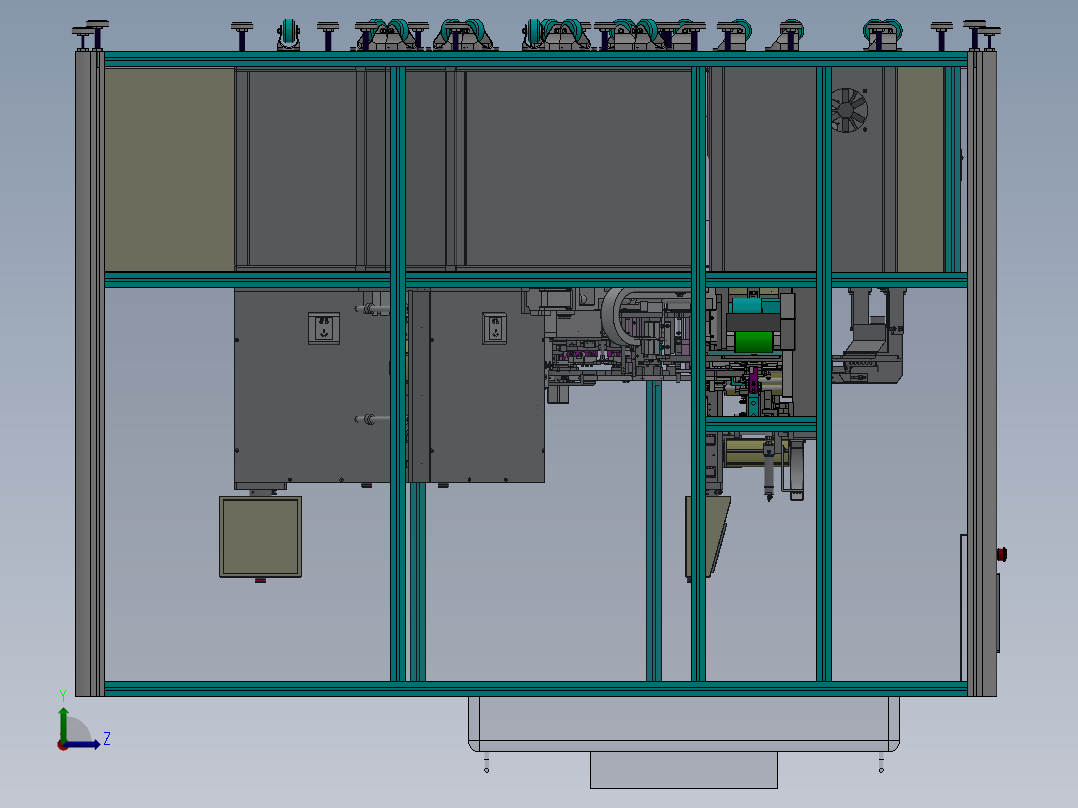 【1517】全自动手机贴膜机SW设计左视图