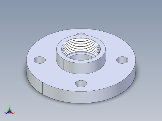 CPVC管件24-Sch80_Flange One-Piece_FPT_9852-012_1.25in正等轴测缩略图