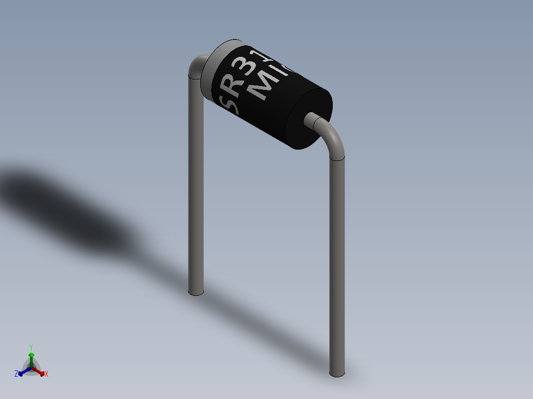 电容器 二极管 电阻器-Schottky Diode SR3100正等轴测图