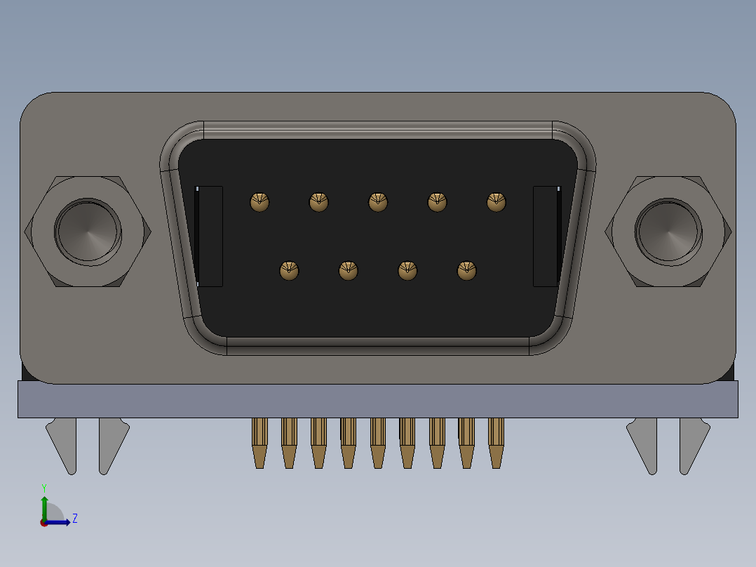 RS232转TTL（UART）电源隔离模块左视图