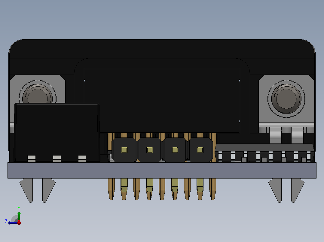 RS232转TTL（UART）电源隔离模块右视图