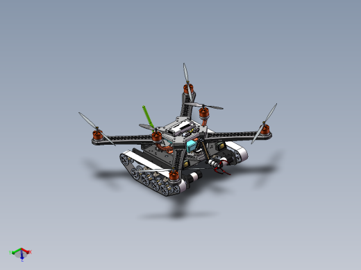 空陆两栖履带旋翼飞行器（sw18可编辑+说明书）