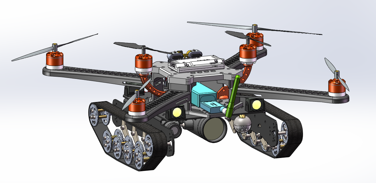 空陆两栖履带旋翼飞行器（sw18可编辑+说明书）