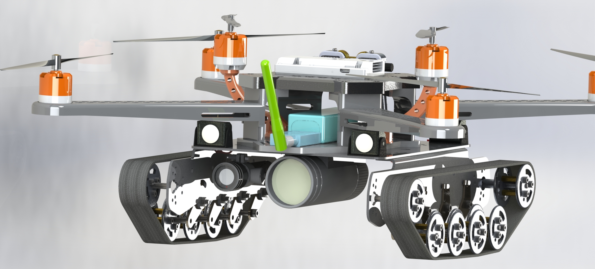 空陆两栖履带旋翼飞行器（sw18可编辑+说明书）