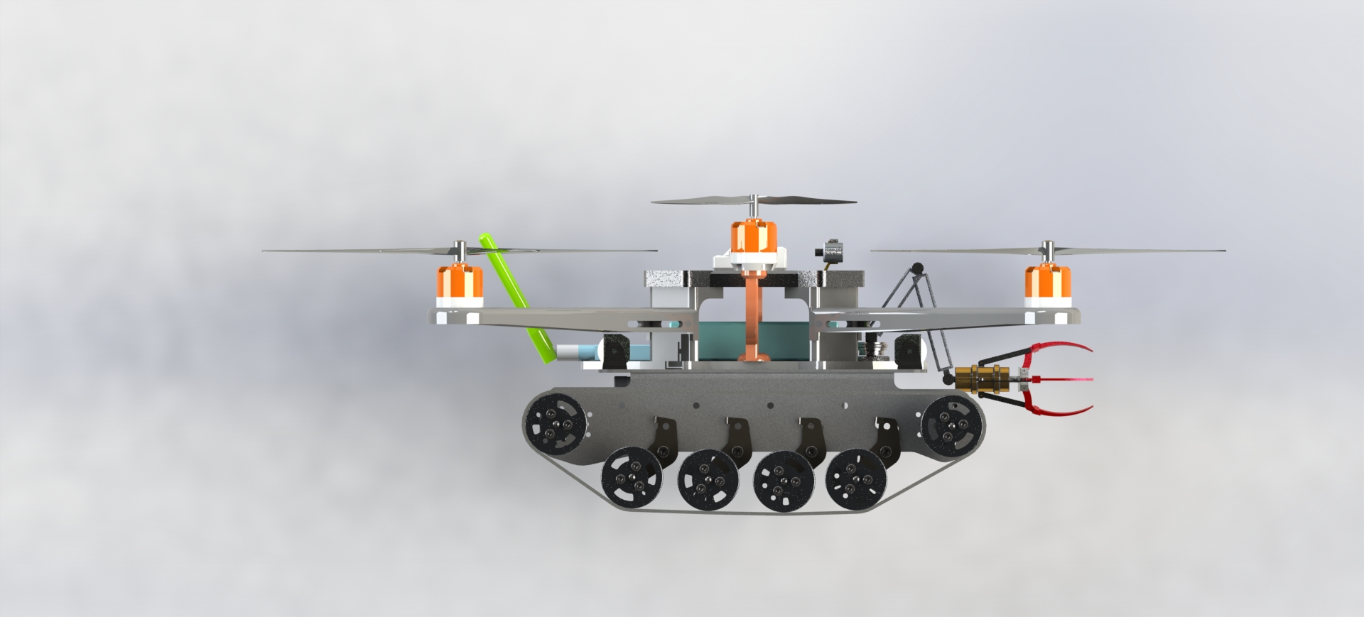 空陆两栖履带旋翼飞行器（sw18可编辑+说明书）