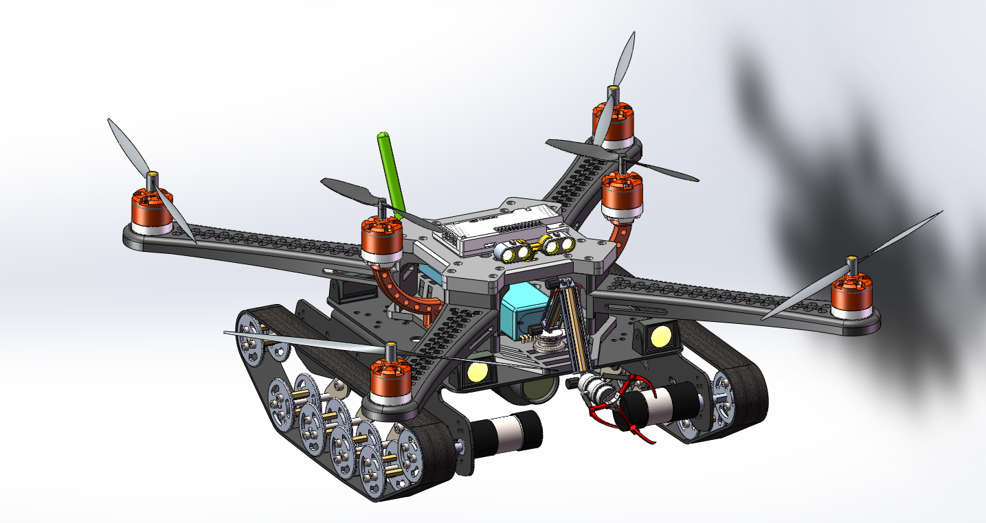 空陆两栖履带旋翼飞行器（sw18可编辑+说明书）
