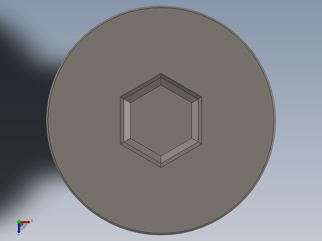 Screw_ISO_10642_M6x12_A2.SLDPRT俯视图