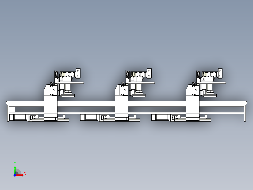 自动化流水线的视觉检测模型前视图