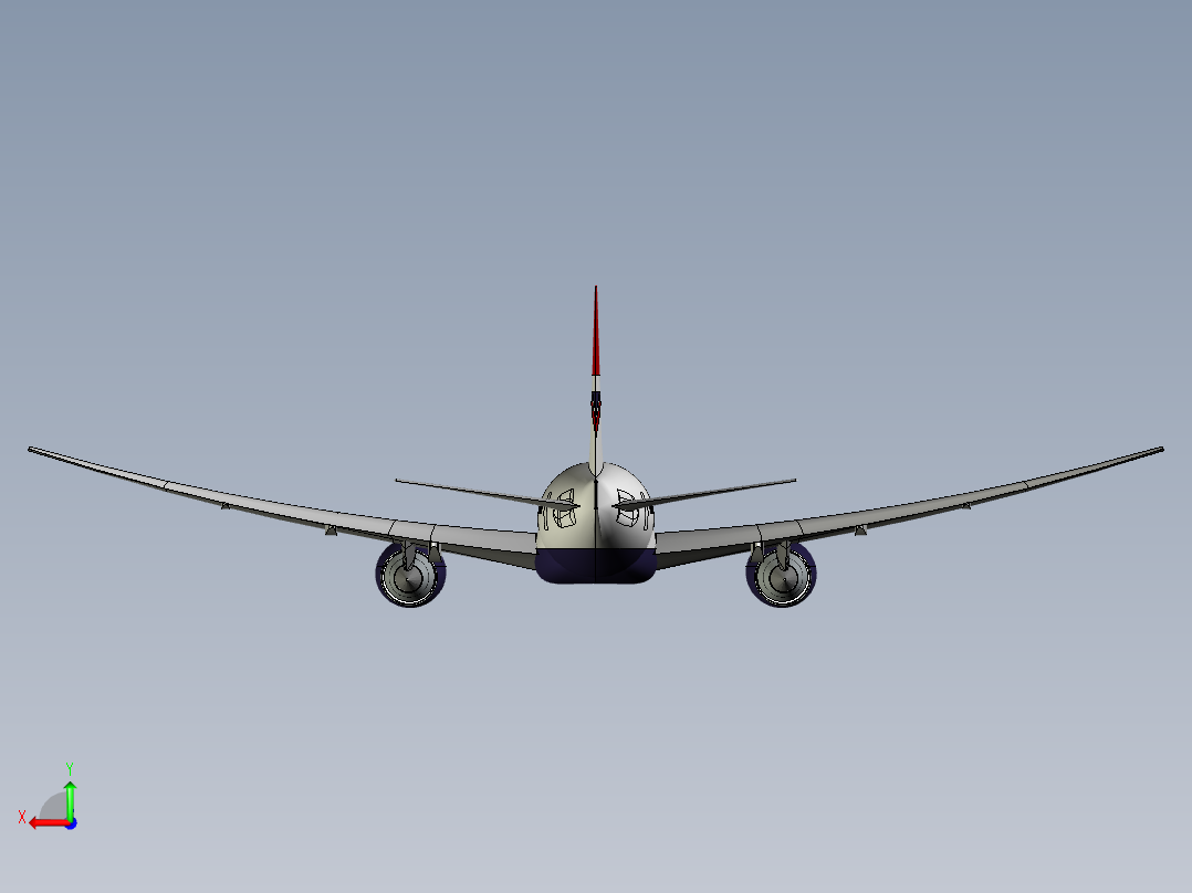 B2004144-波音777飞机后视图